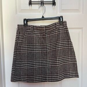 En Saison Brown and Tan A-line Mini Skirt